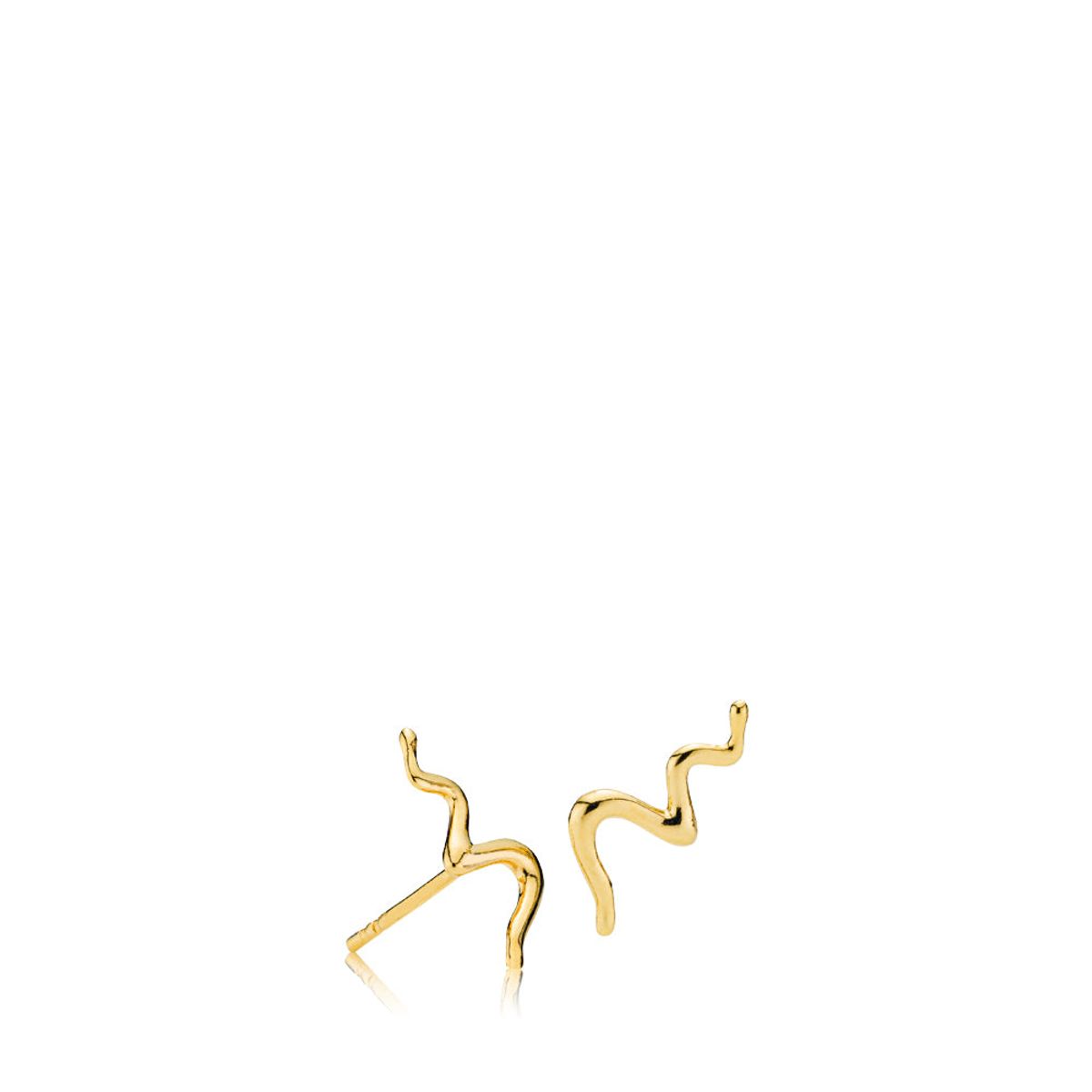 YOUNG ONE SNAKE - Earstud shiny gold pl. recycled silver - 1 par