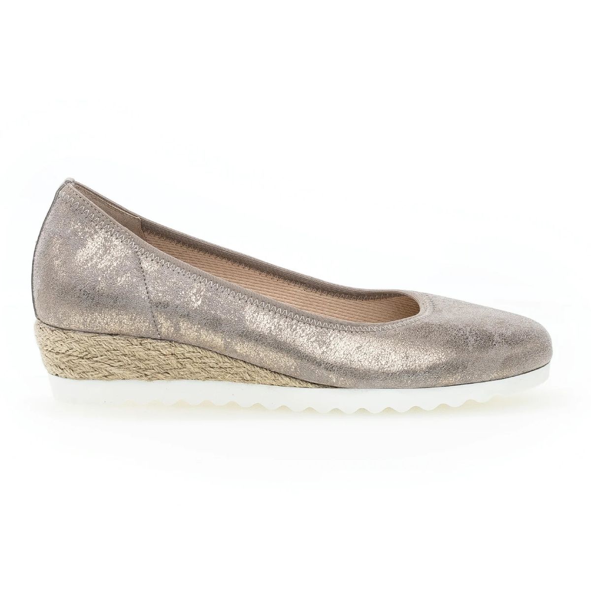 Gabor - Sko med lille kilehæl, 22-0175 - Metallic/beige - 5