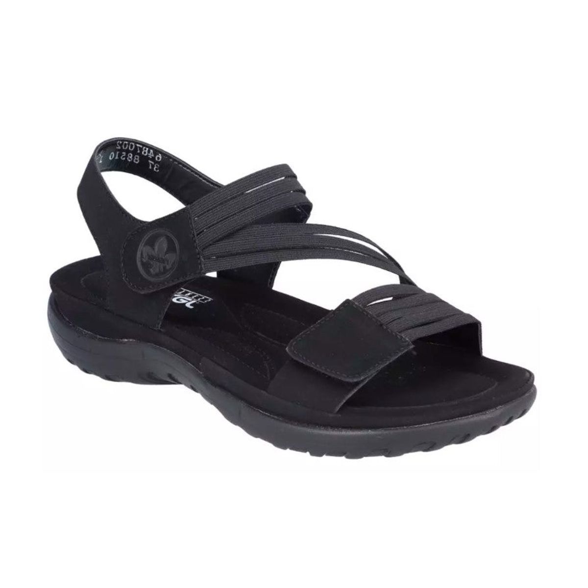 Rieker - Sandal med elastikremme, 42-0695 - Sort - 42