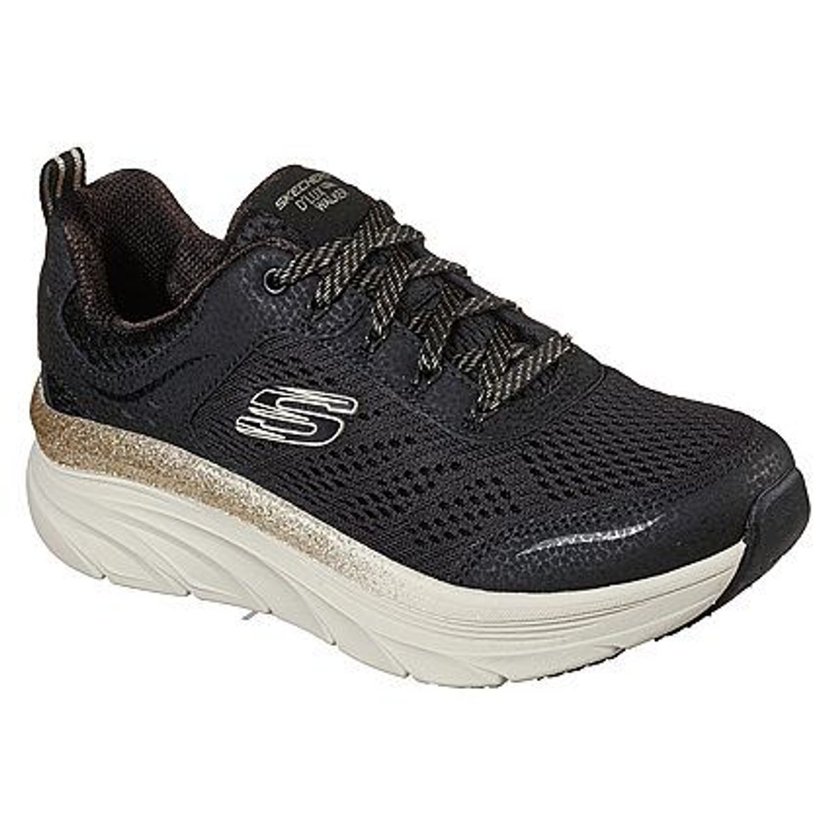 Skechers - Dlux Walker, 76-1033 - Sort/guld - 40