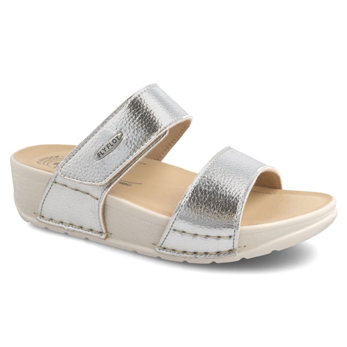 Fly Flot - Slipper m/velcro, 44-0357 - Sølv - 36