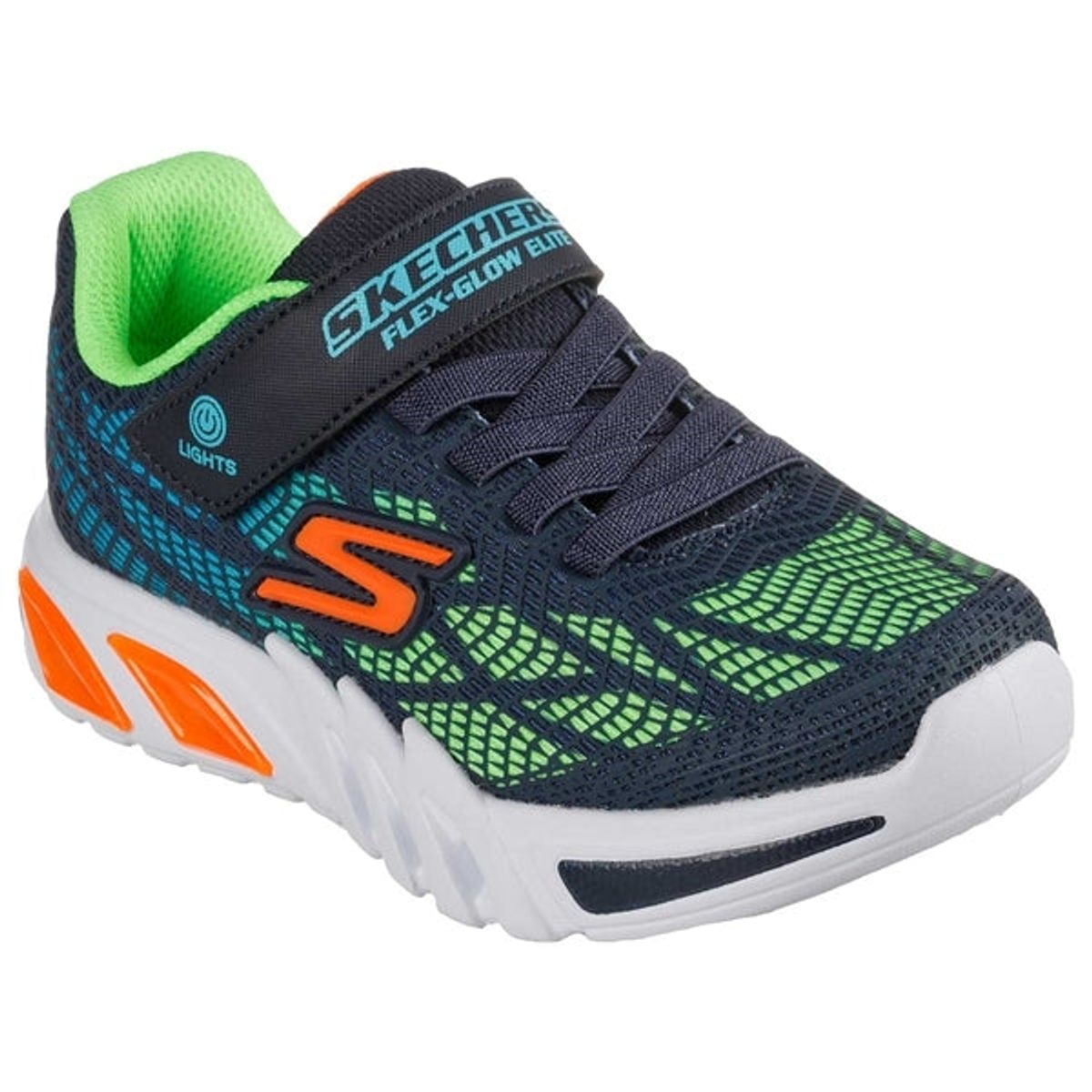 Skechers - Boys Flex-Glow-Elite, 76-0802 / 76-0886- Blå/Grøn - 23