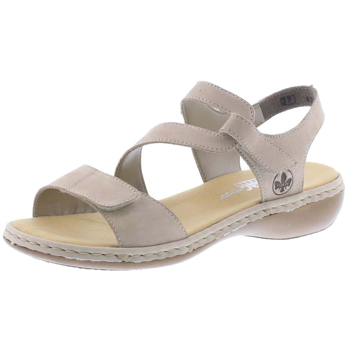 Rieker - Dame sandal med velcroremme, 42-0623 - Beige - 41