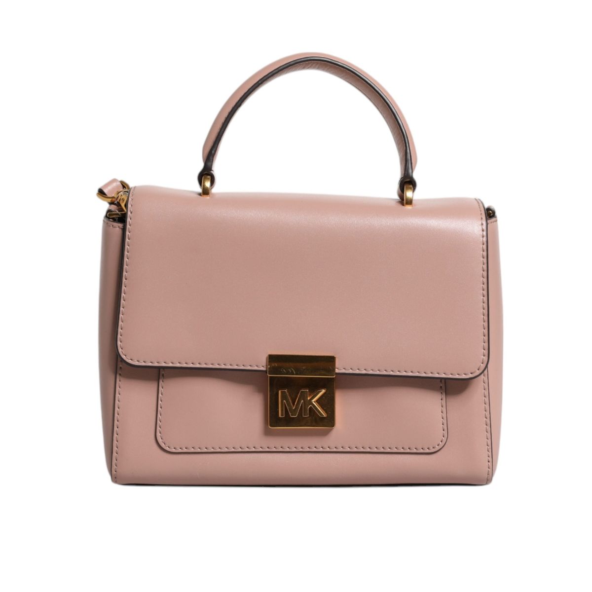 Michael Kors Pink Leather Logo Plaque Crossbody MINDY Satchel Bag