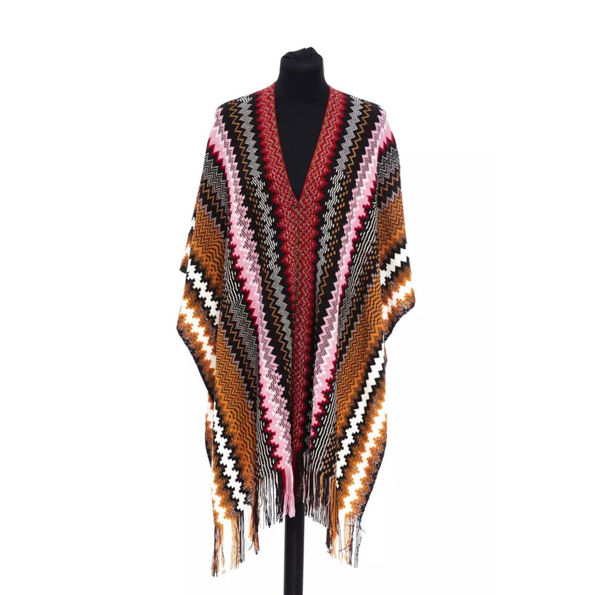 Missoni Elegant Geometric Fringed Poncho