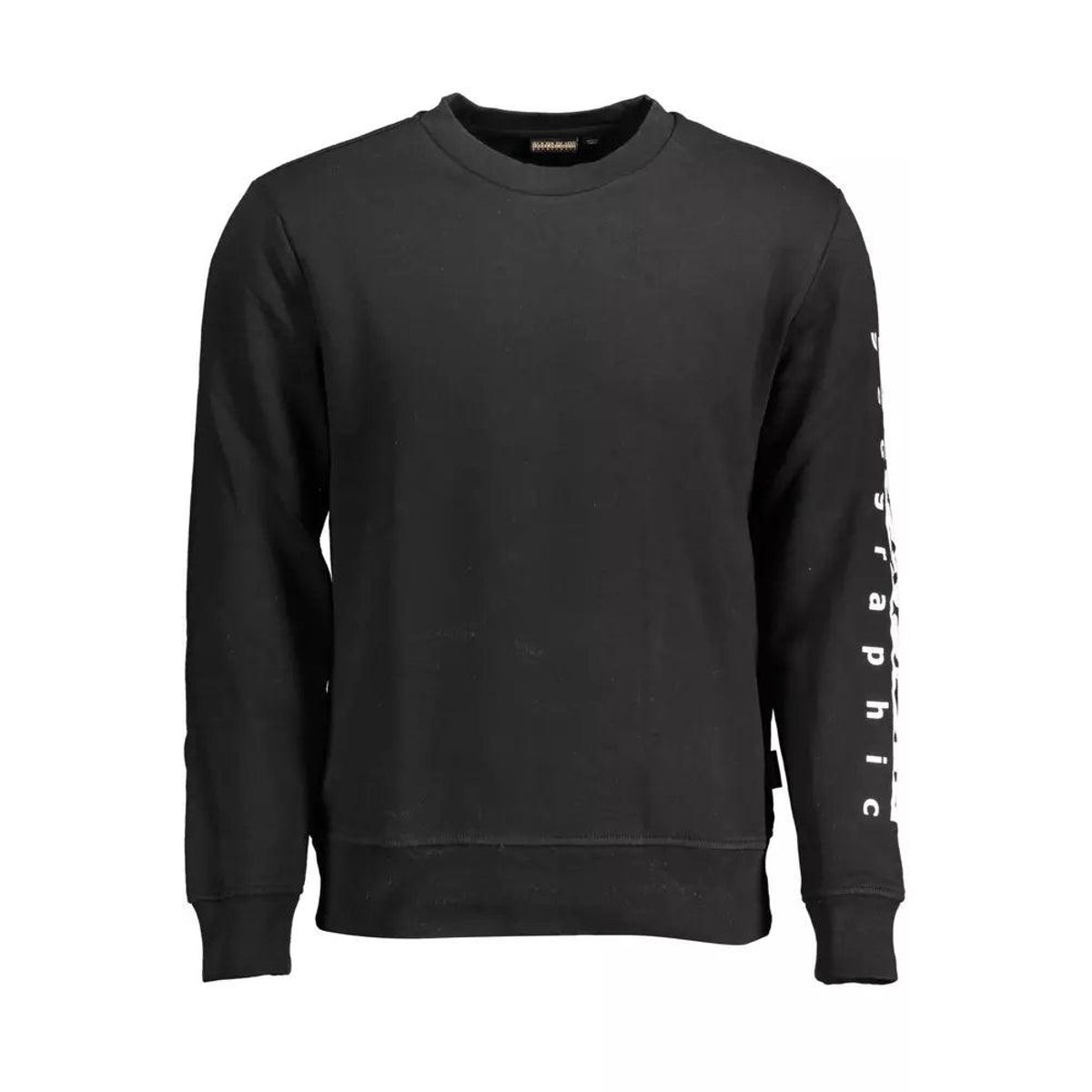 Napapijri Elevate Your Style with a Sleek Black Sweatshirt