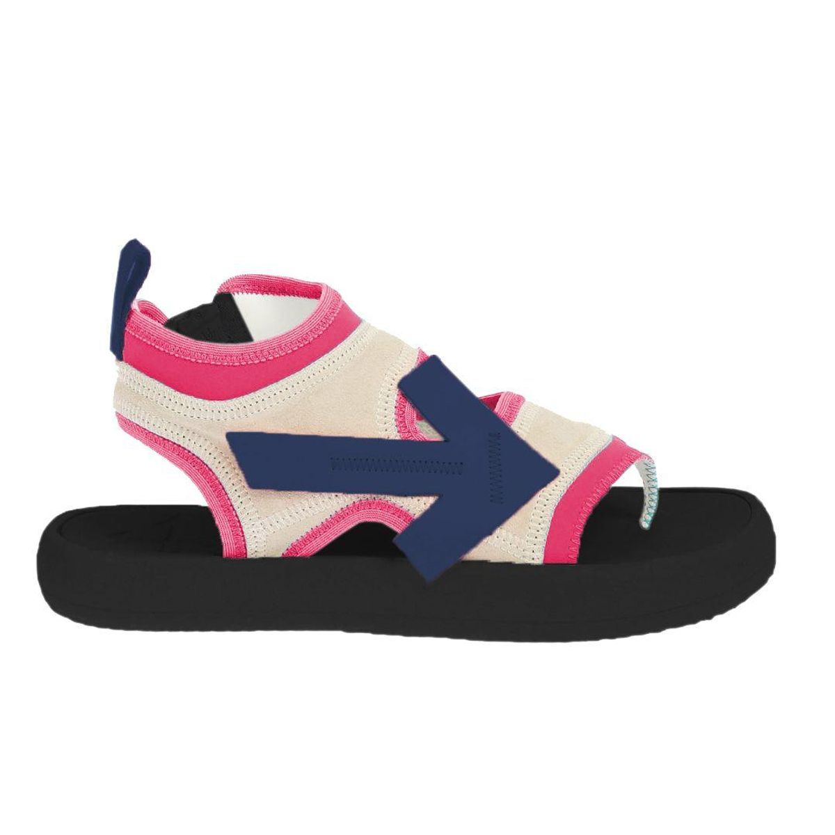 Off-White Fuchsia Neoprene Suede Sandalers