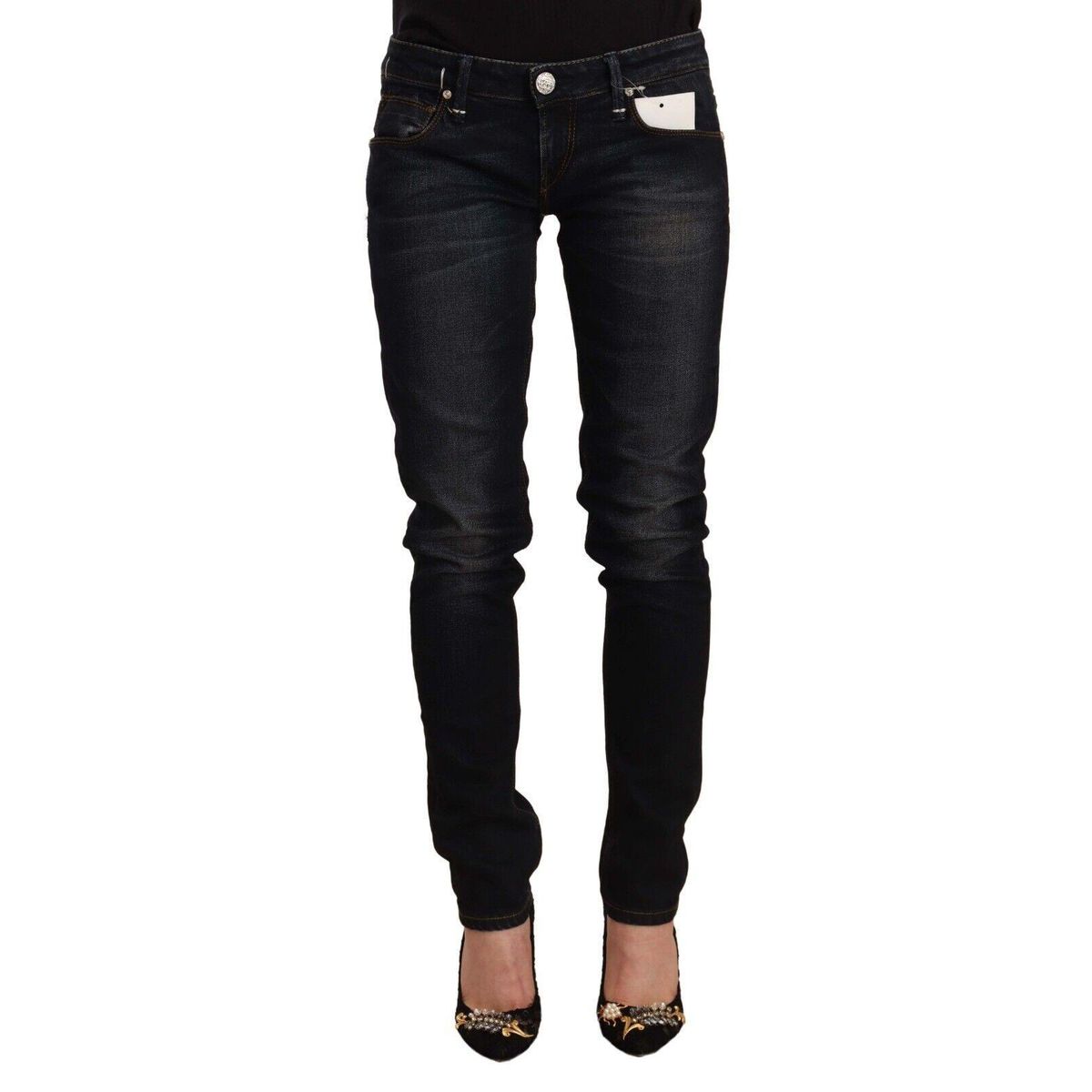 Acht Chic Black Washed Skinny Jeans for Her