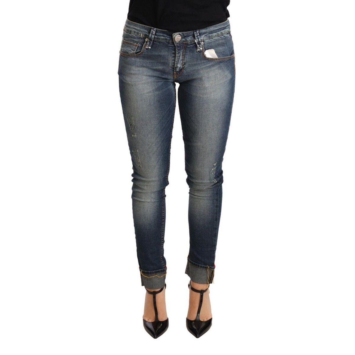 Acht Chic Blue Washed Skinny Denim