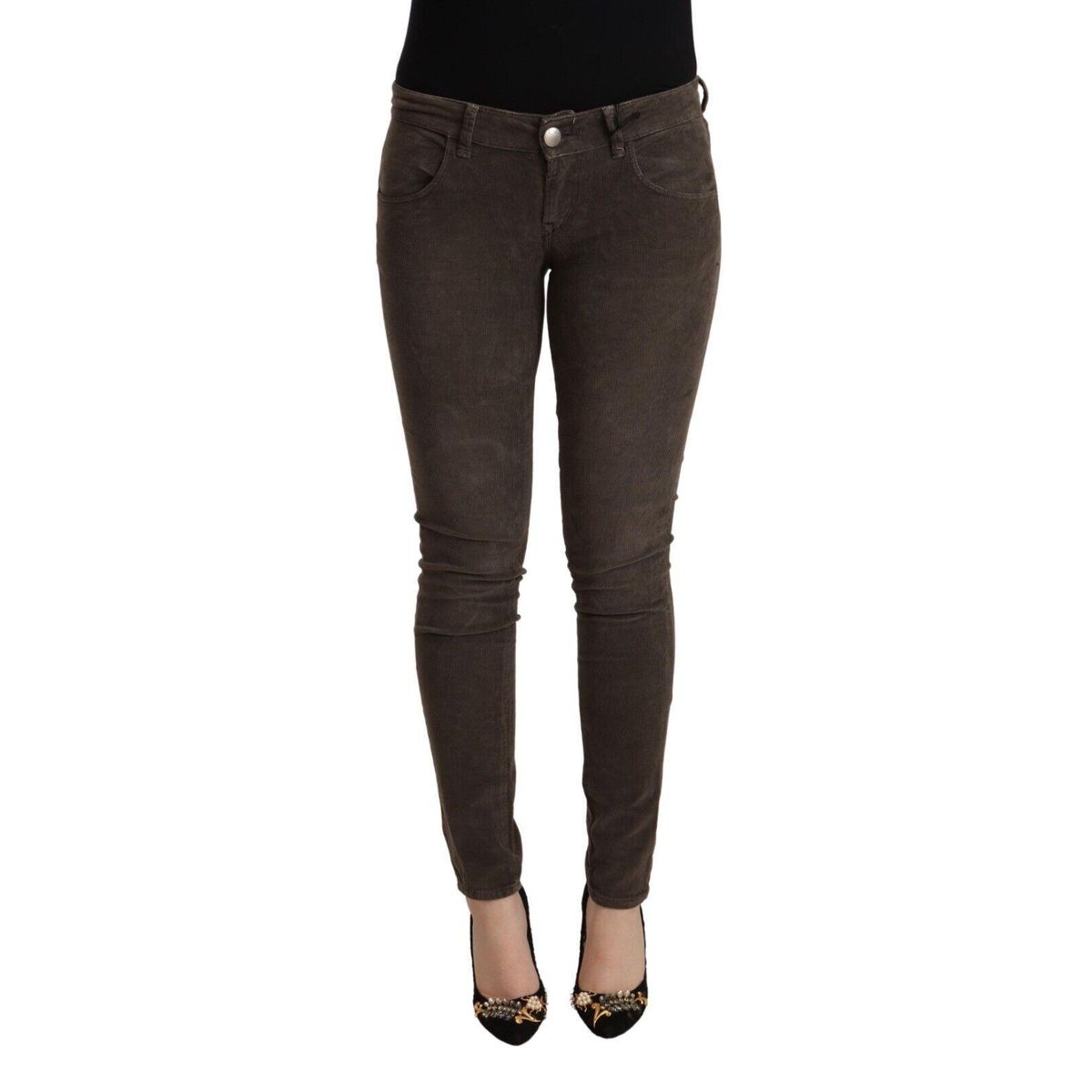 Acht Chic Slim Fit Brown Skinny Jeans