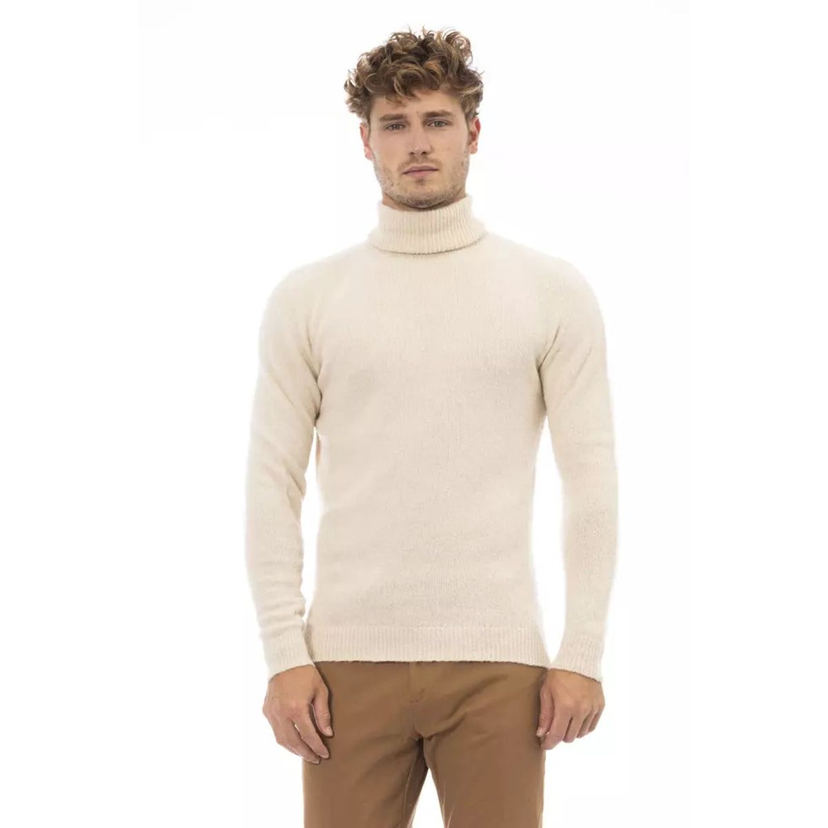 Alpha Studio Beige Læder Sweater