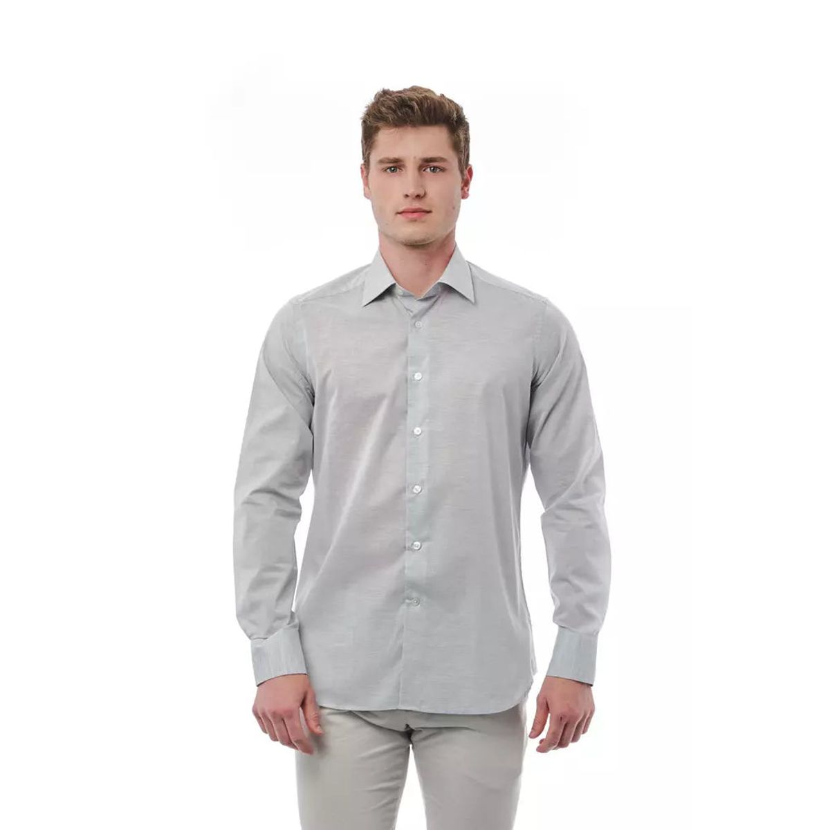 Bagutta Gray Cotton Herre Shirt