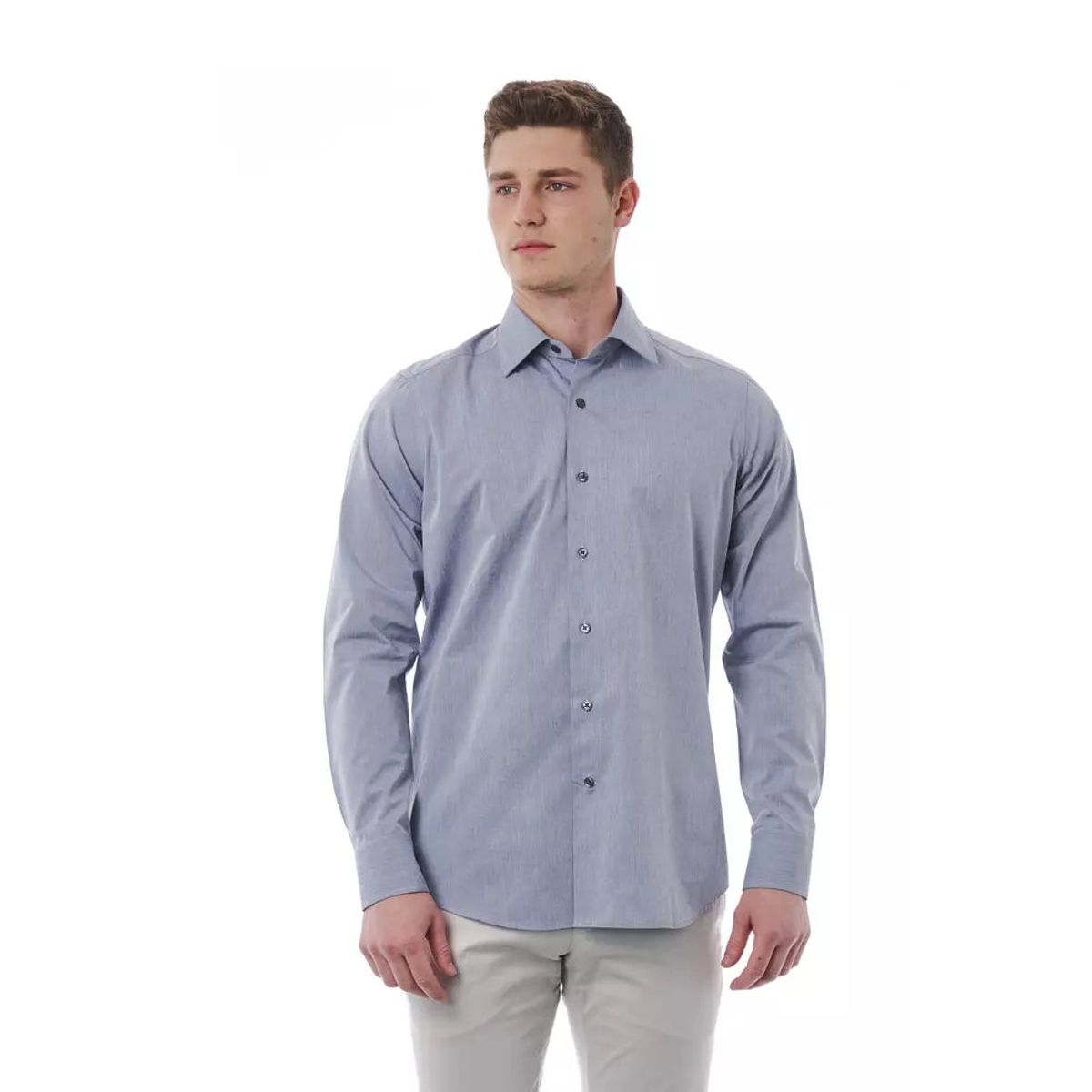 Bagutta Gray Cotton Herre Shirt