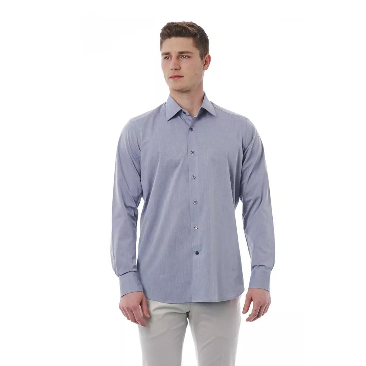 Bagutta Gray Cotton Herre Shirt