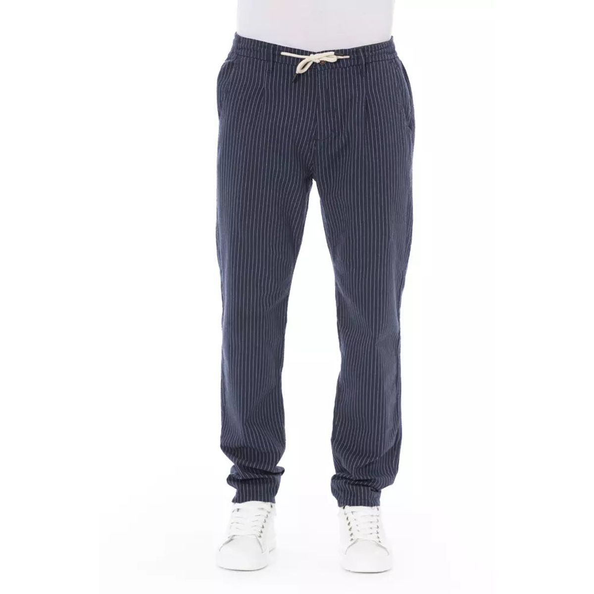 Baldinini Trend Chic Blue Chino Trousers with Drawstring