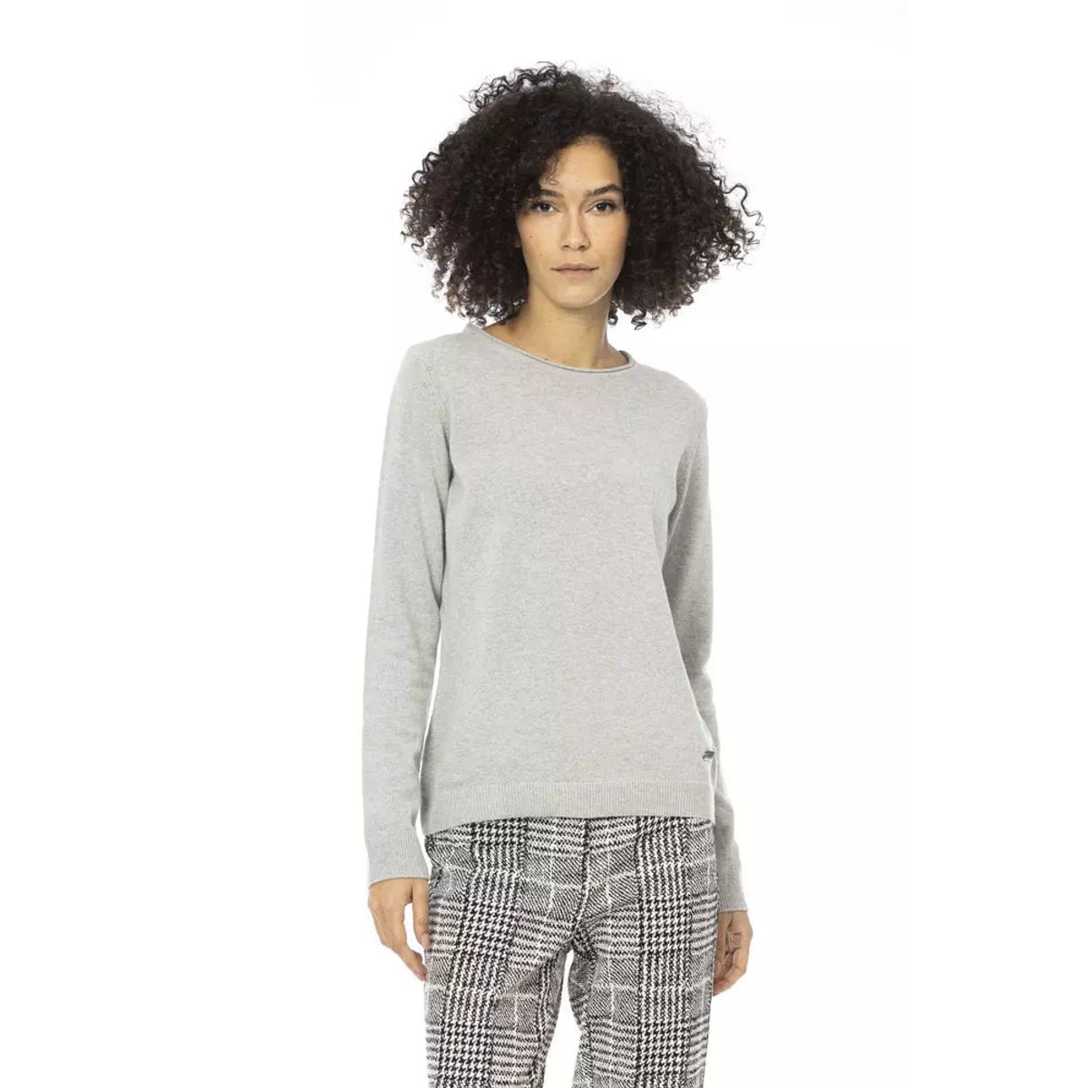 Baldinini Trend Gray Wool Dame Sweater