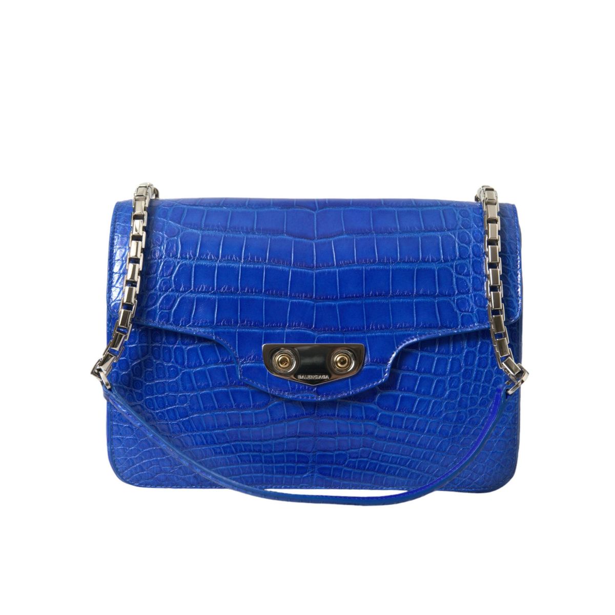 Balenciaga Chic Alligator Skin Chain Shoulder Bag