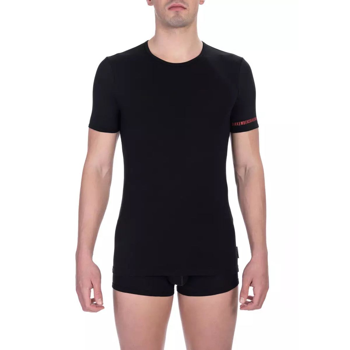 Bikkembergs Sleek Bi-Pack Crew Neck T-Shirts in Black