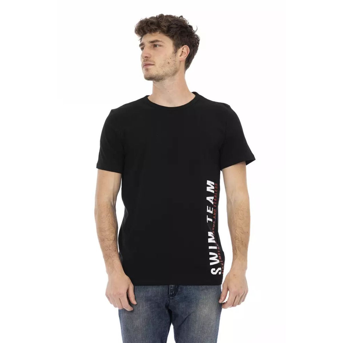 Bikkembergs Sleek Black Cotton Tee with Bold Front Print