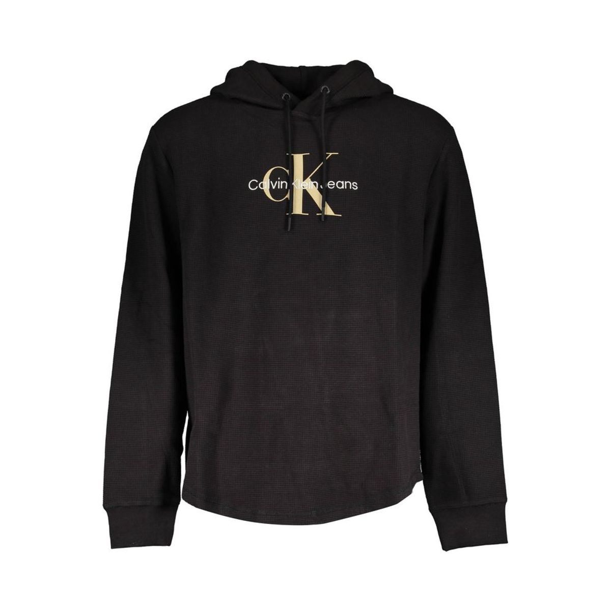 Calvin Klein Sleek Black Cotton-Blend Hooded Sweatshirt