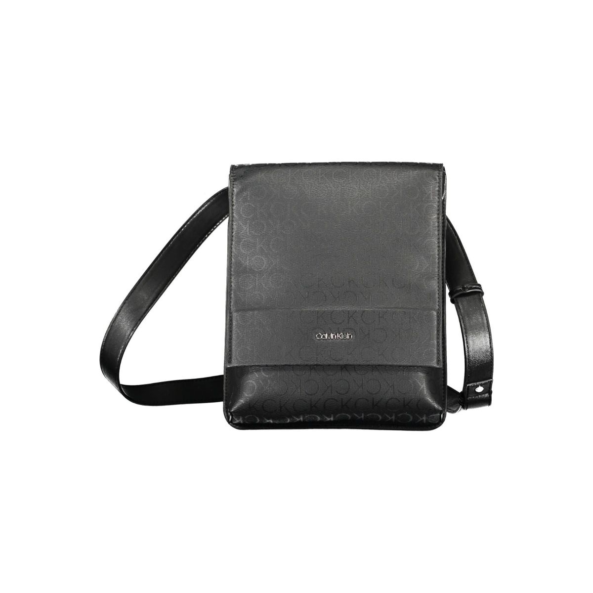 Calvin Klein Sleek Black Shoulder Bag with Contrasting Details