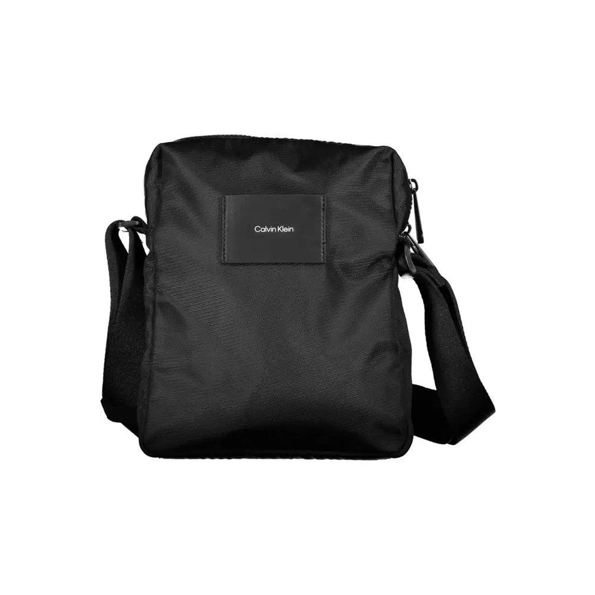 Calvin Klein Sleek Black Shoulder Bag with Contrasting Details