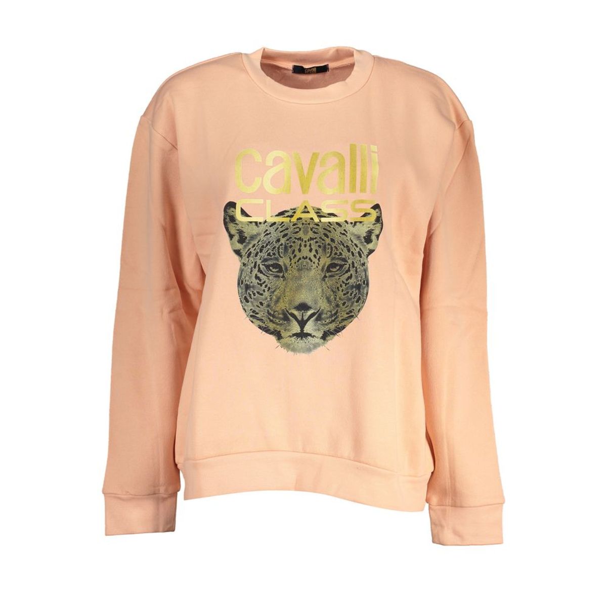 Cavalli Class Chic Pink Fleece Crew Neck Sweatshirt