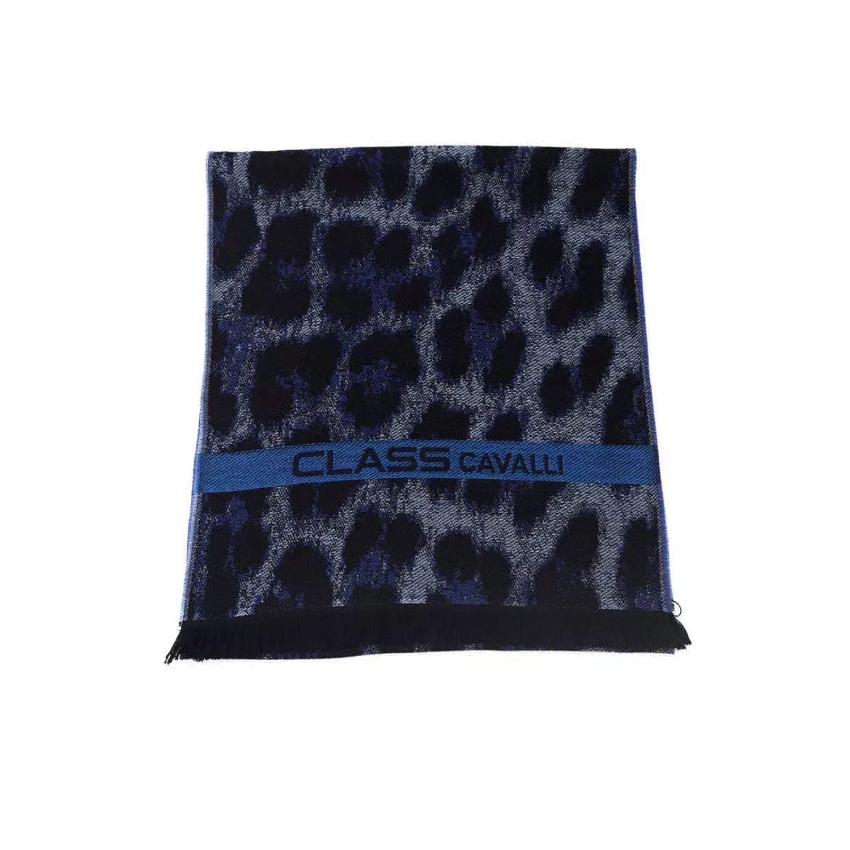 Cavalli Class Blue Wool Herre Scarf