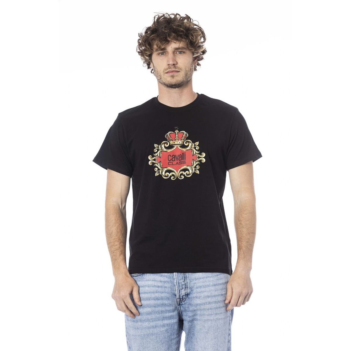 Cavalli Class Black Cotton T-Shirt