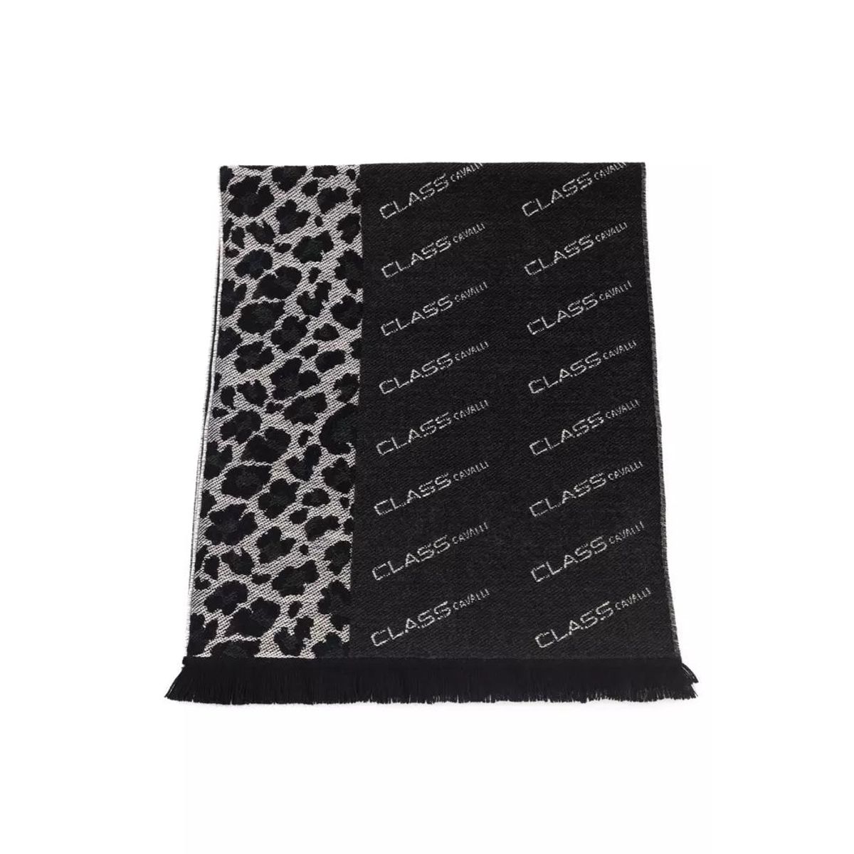 Cavalli Class Black Wool Herre Scarf