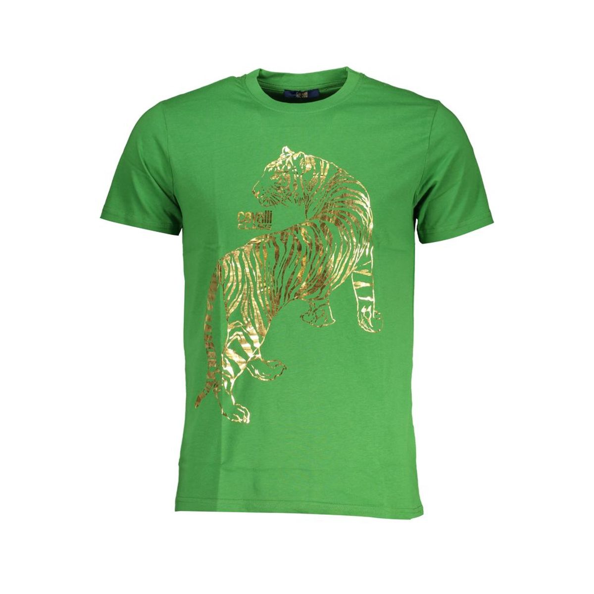 Cavalli Class Green Cotton T-Shirt