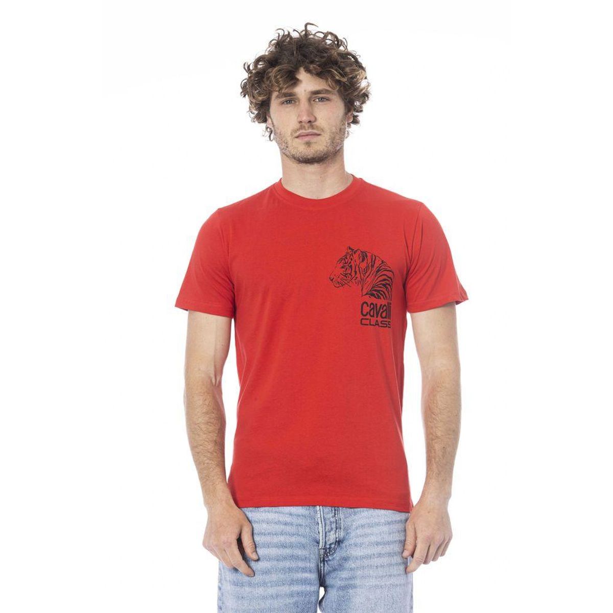 Cavalli Class Red Cotton T-Shirt