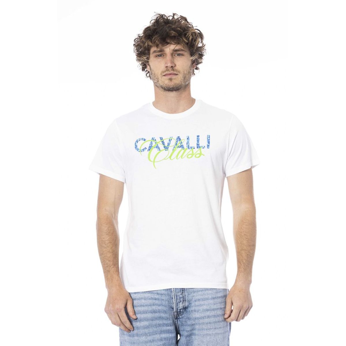 Cavalli Class White Cotton T-Shirt