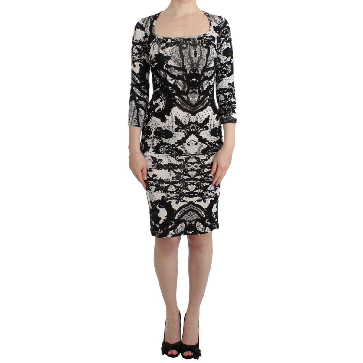 Cavalli Elegant Printed Jersey Sheath Dress