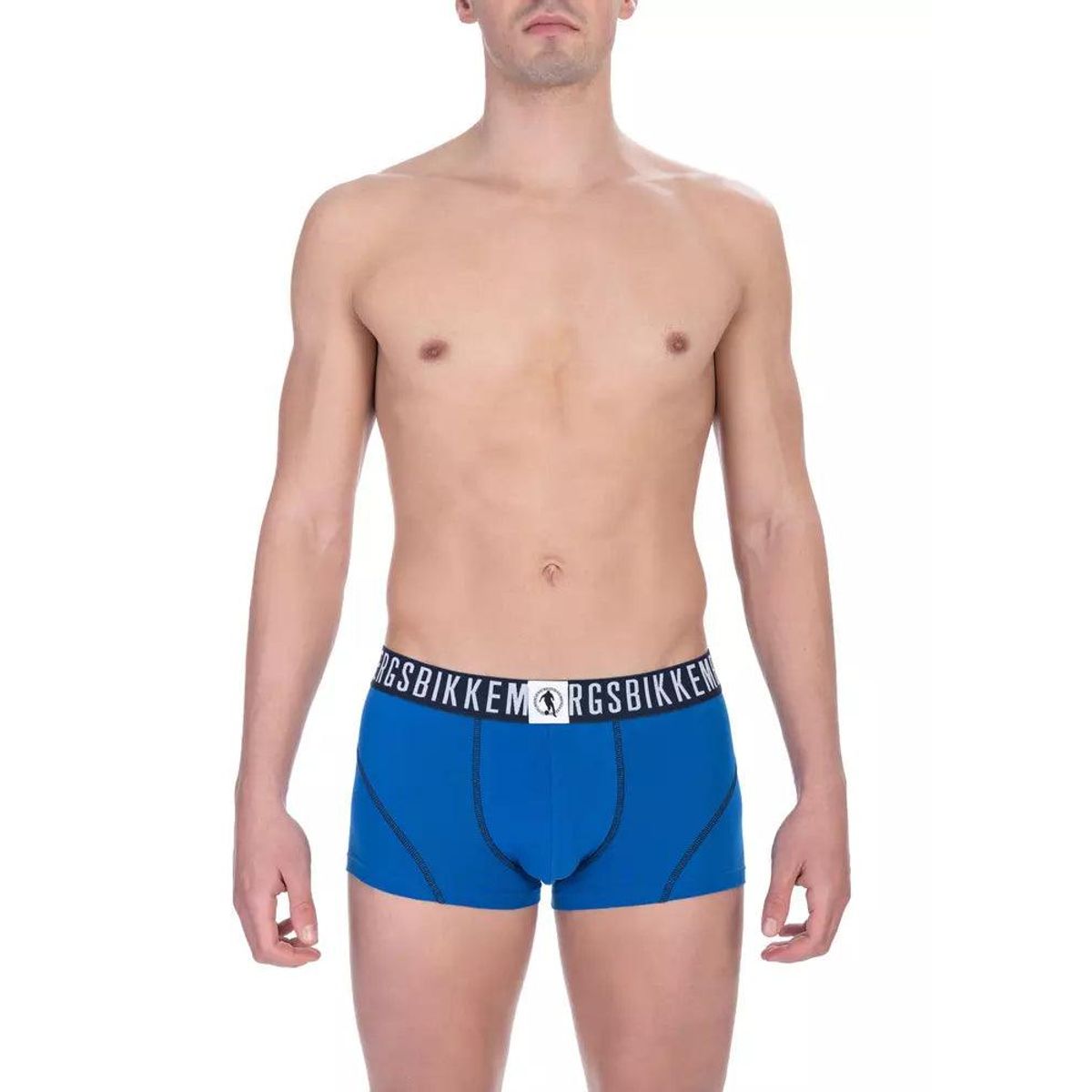 Chic Bikkembergs Blue Cotton Trunk Bi-pack