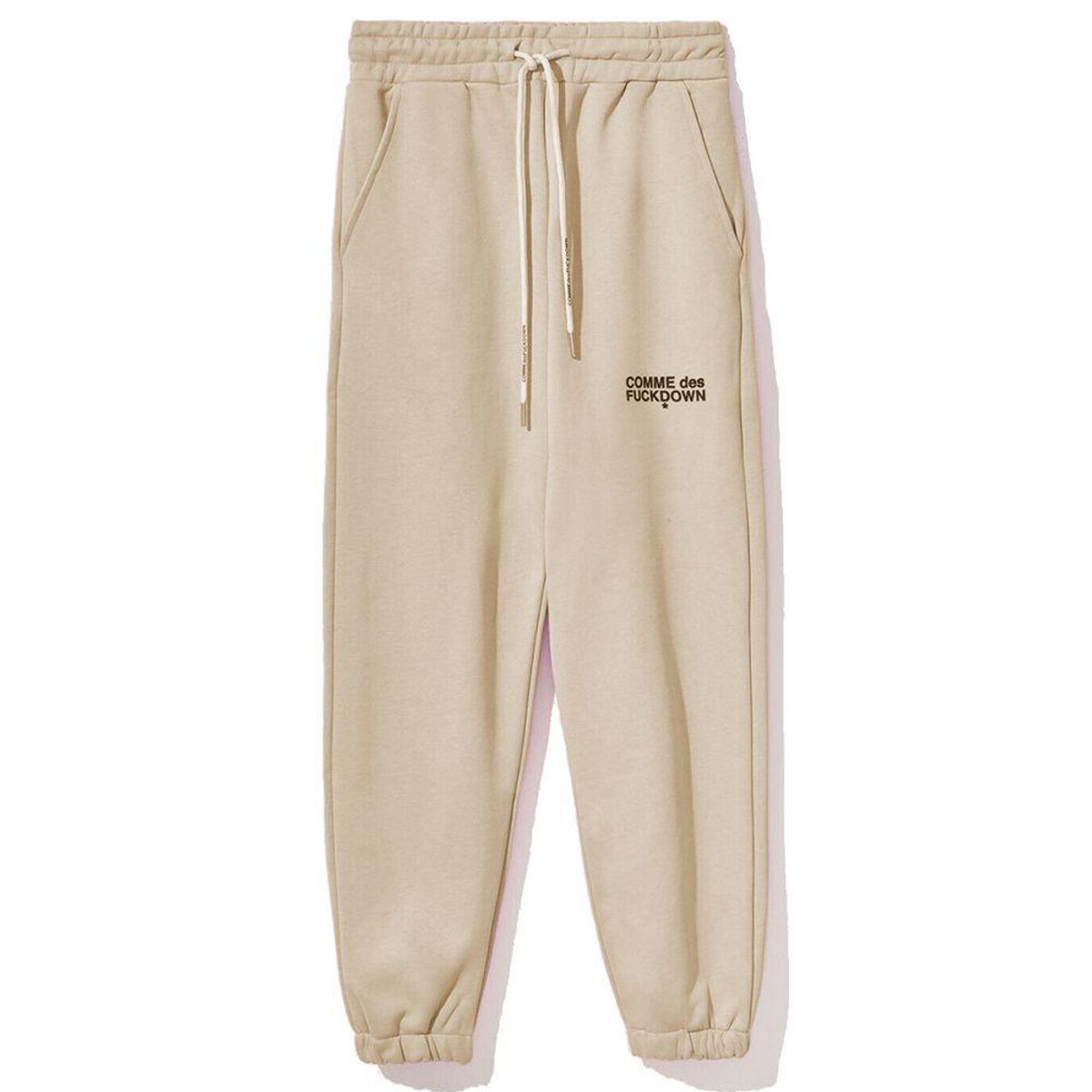 Comme Des Fuckdown Beige Cotton Jeans & Pant