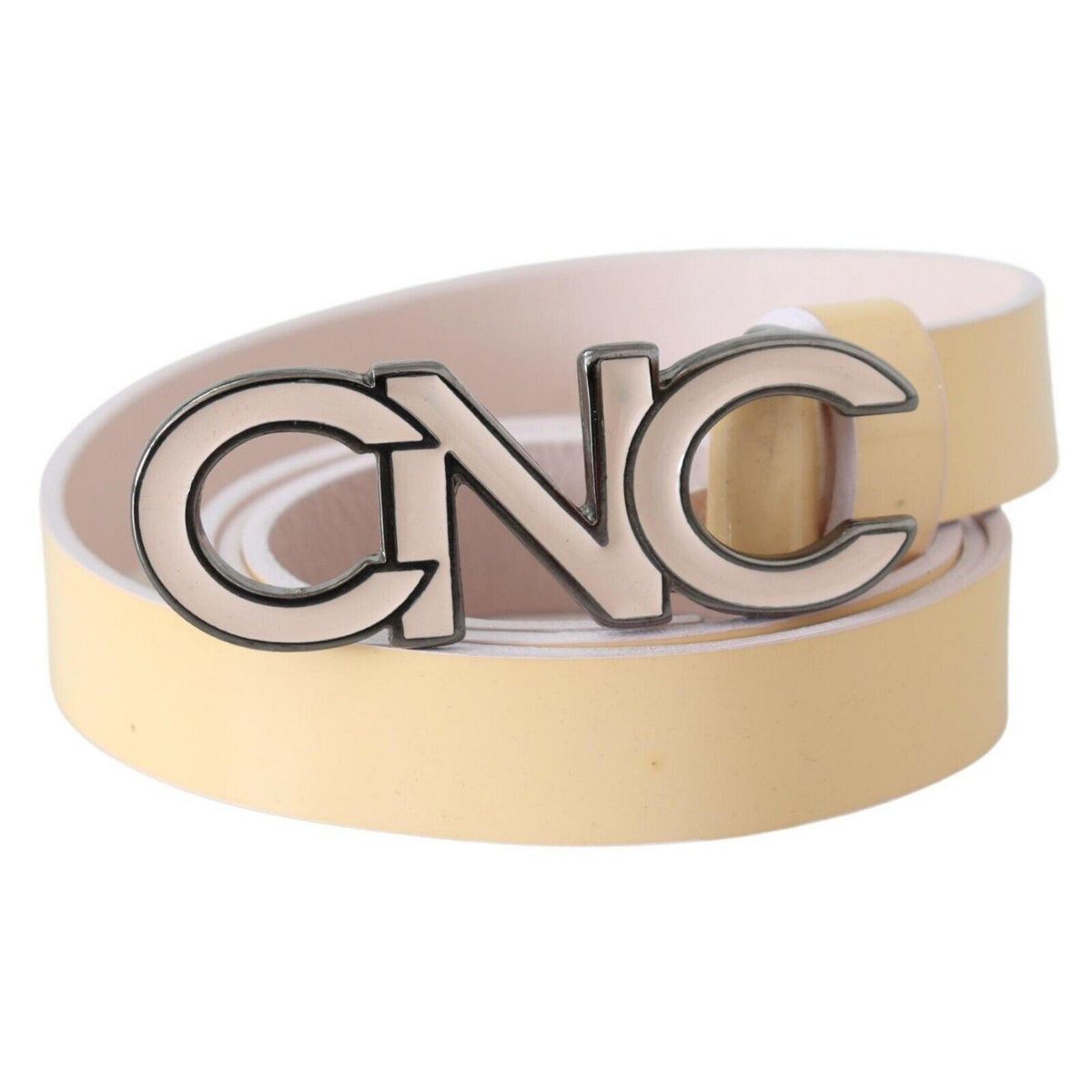 Costume National Chic Beige Logo Leather Belt