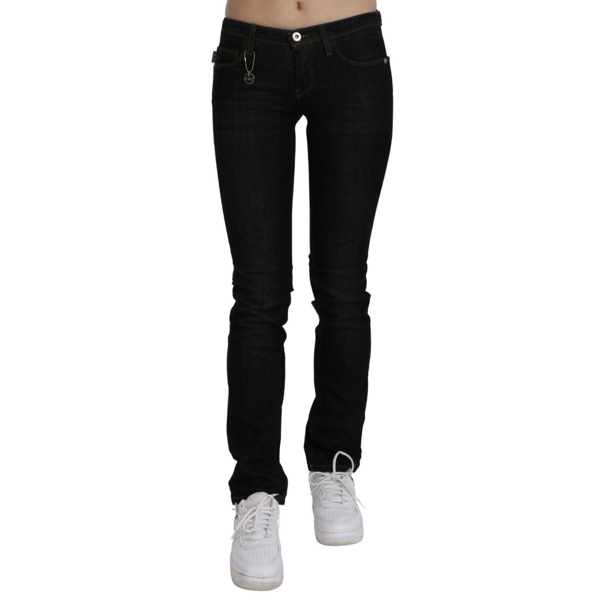 Costume National Chic Black Mid Waist Slim Fit Denim Jeans