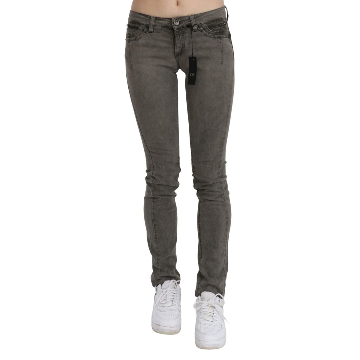 Costume National Chic Gray Slim Fit Cotton Jeans