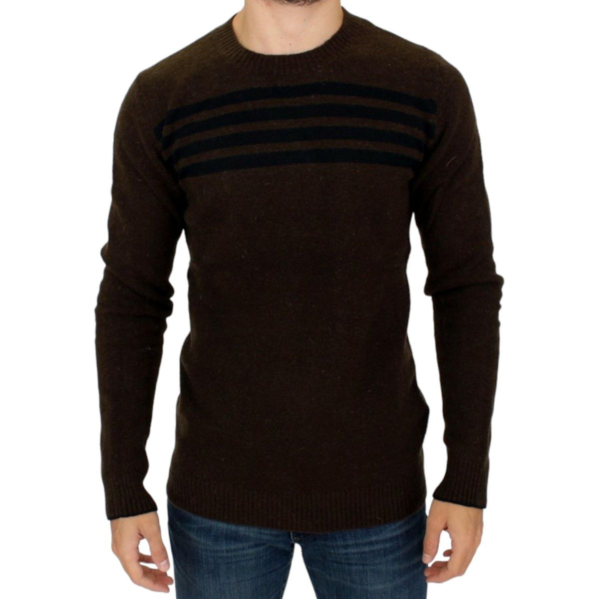 Costume National Elegant Crewneck Striped Sweater Pullover