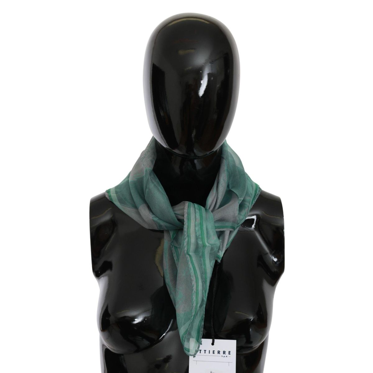 Costume National Elegant Silk Green Printed Scarf