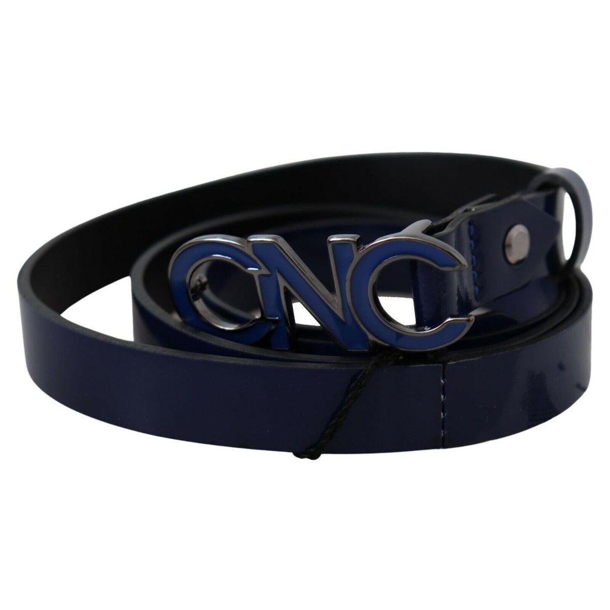 Costume National Sleek Dark Blue Leather Fashion Belt