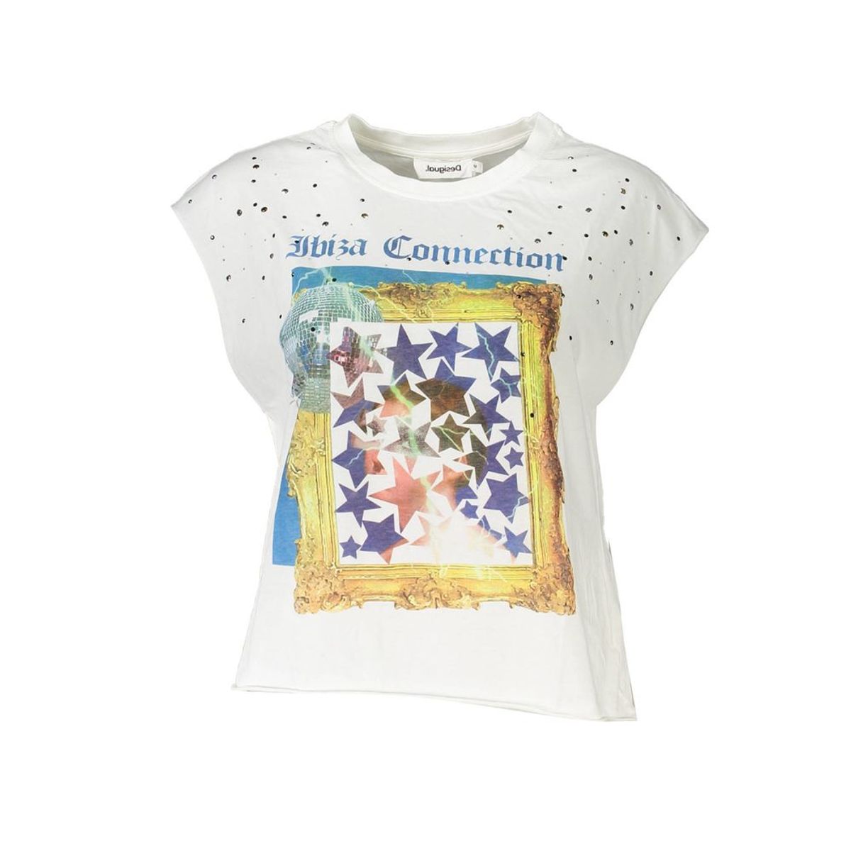 Desigual White Cotton Women T-Shirt