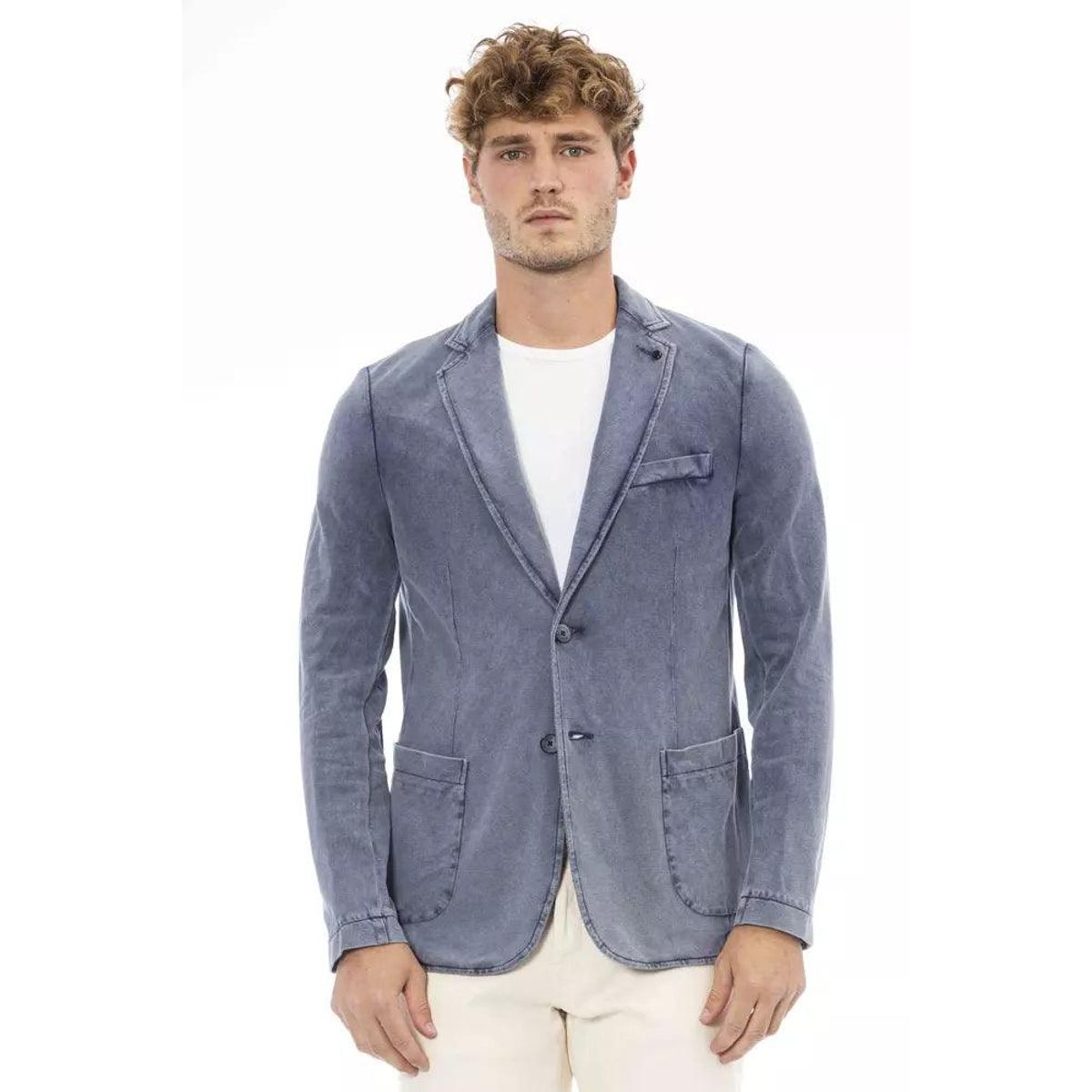 Distretto12 Blue Cotton Herres Blazer