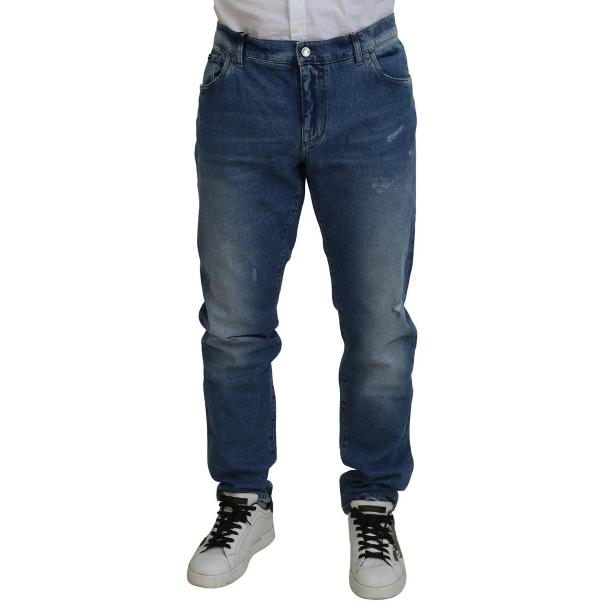 Dolce & Gabbana Blå Bomuld Denim Bukser & Jeans