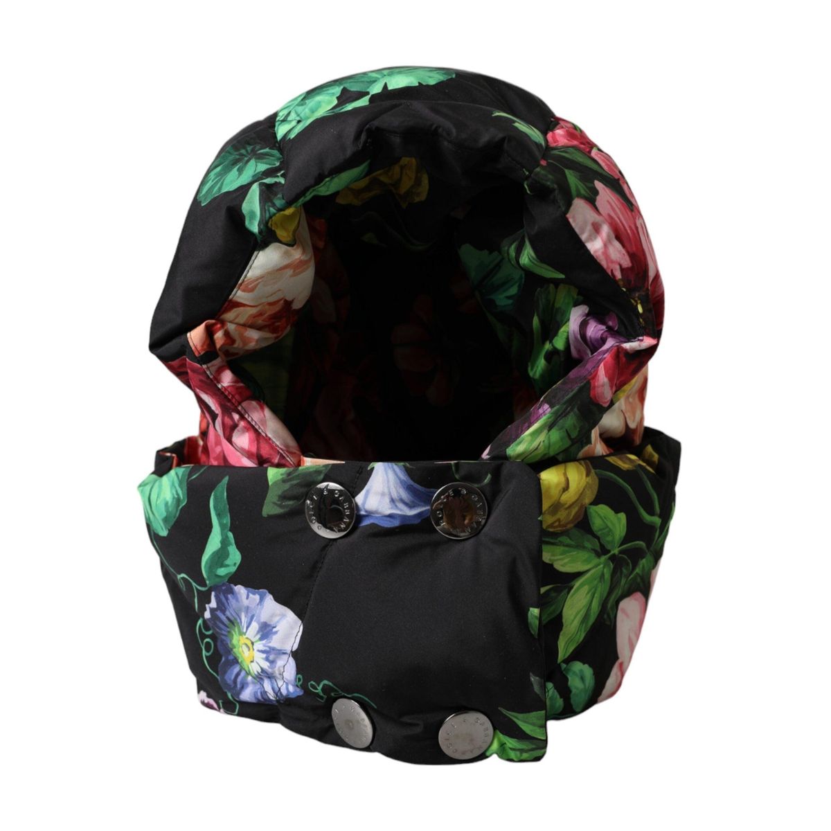 Dolce & Gabbana Black Floral Print Whole Head Wrap Hat