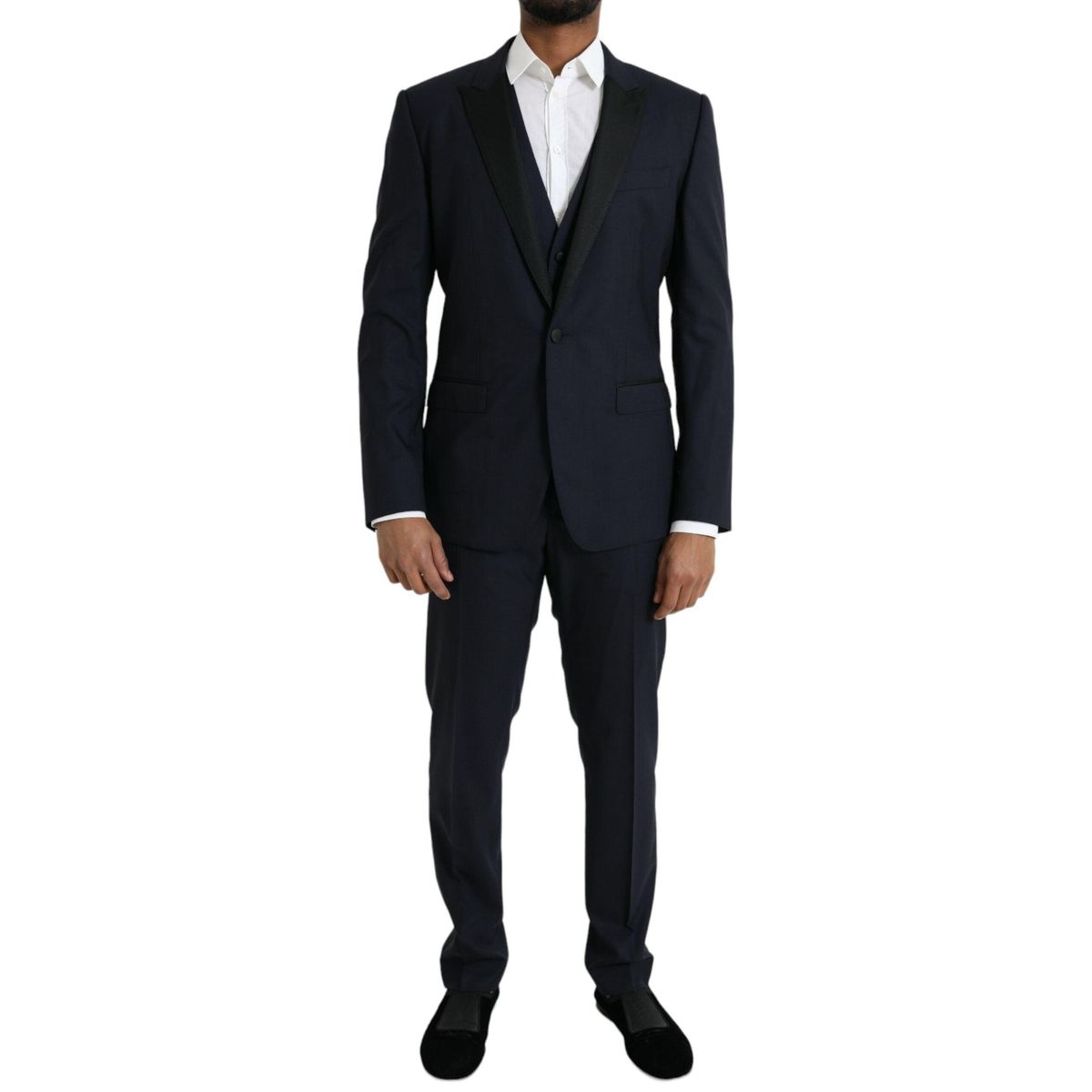 Dolce & Gabbana Dark Blue MARTINI Wool Formal 3 Piece Suit