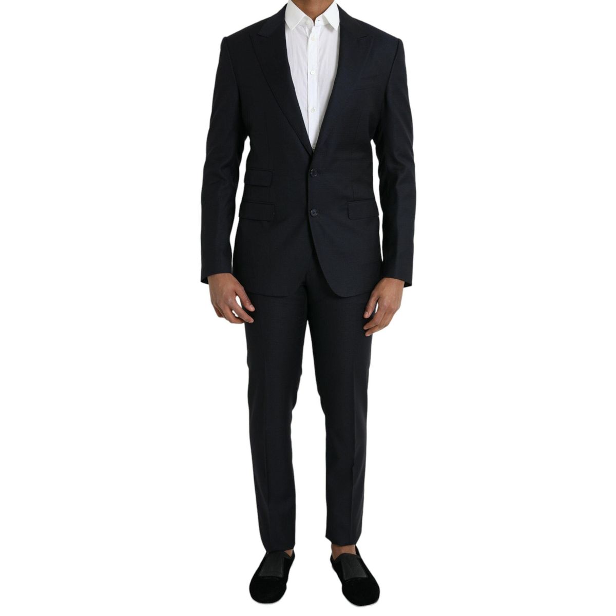 Dolce & Gabbana Dark Blue Wool NAPOLI Formal 2 Piece Suit