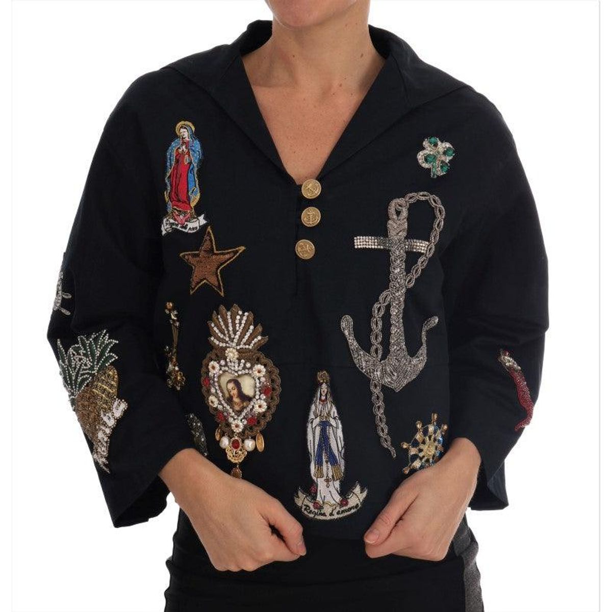 Dolce & Gabbana Enchanted Blue Crystal Embroidered Coat