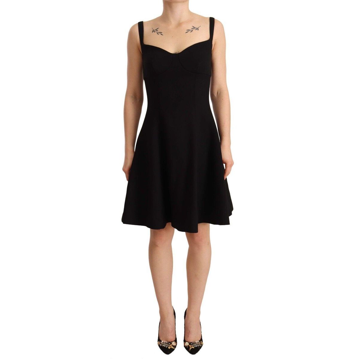 Dolce & Gabbana Elegant A-Line Sheath Dress in Black